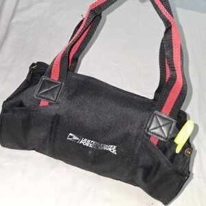 United States Postal Service USPS Black Red Stripe Canvas Duffle Handbag Purse